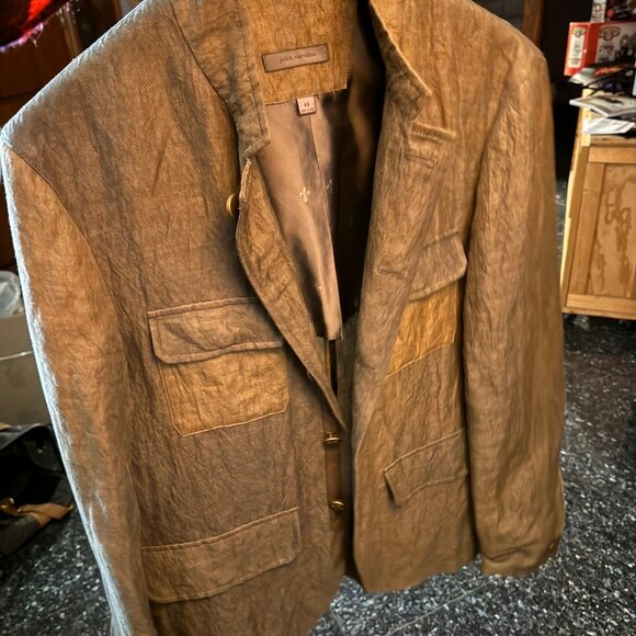 $1298 JOHN VARVATOS Englemore Brown COAT sz. 48 - Picture 12 of 12